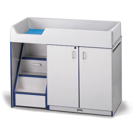 Jonti-Craft Rainbow Accents Diaper Changer with Stairs, Left, Blue 5145JC003